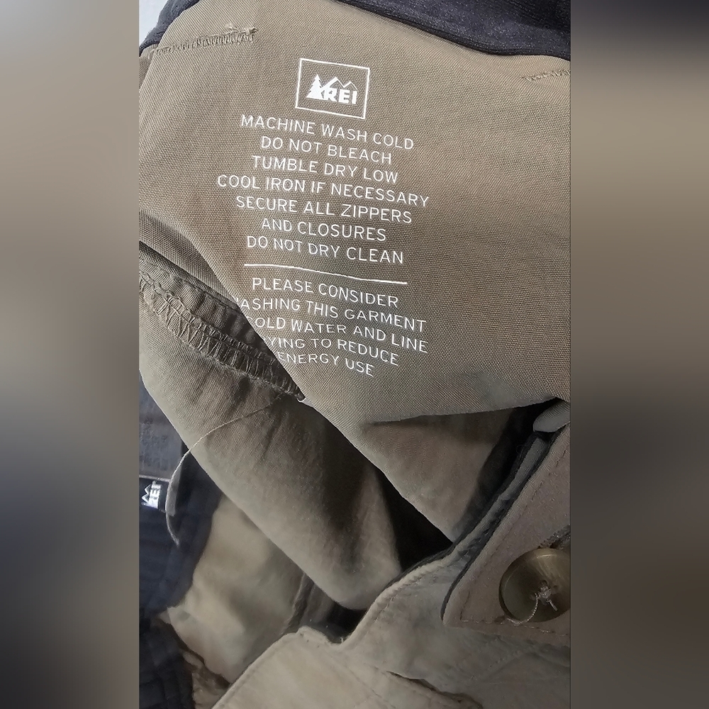 REI Pants Mens 30L Long Tan Khaki Beige Cargo Nylon Hiking Stretch Outdoor - Picture 9 of 14